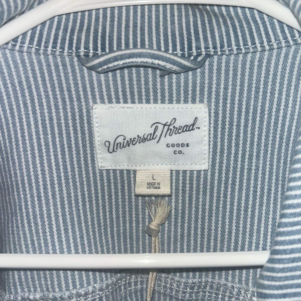 Universal Thread Pinstriped Denim Jacket - image 2